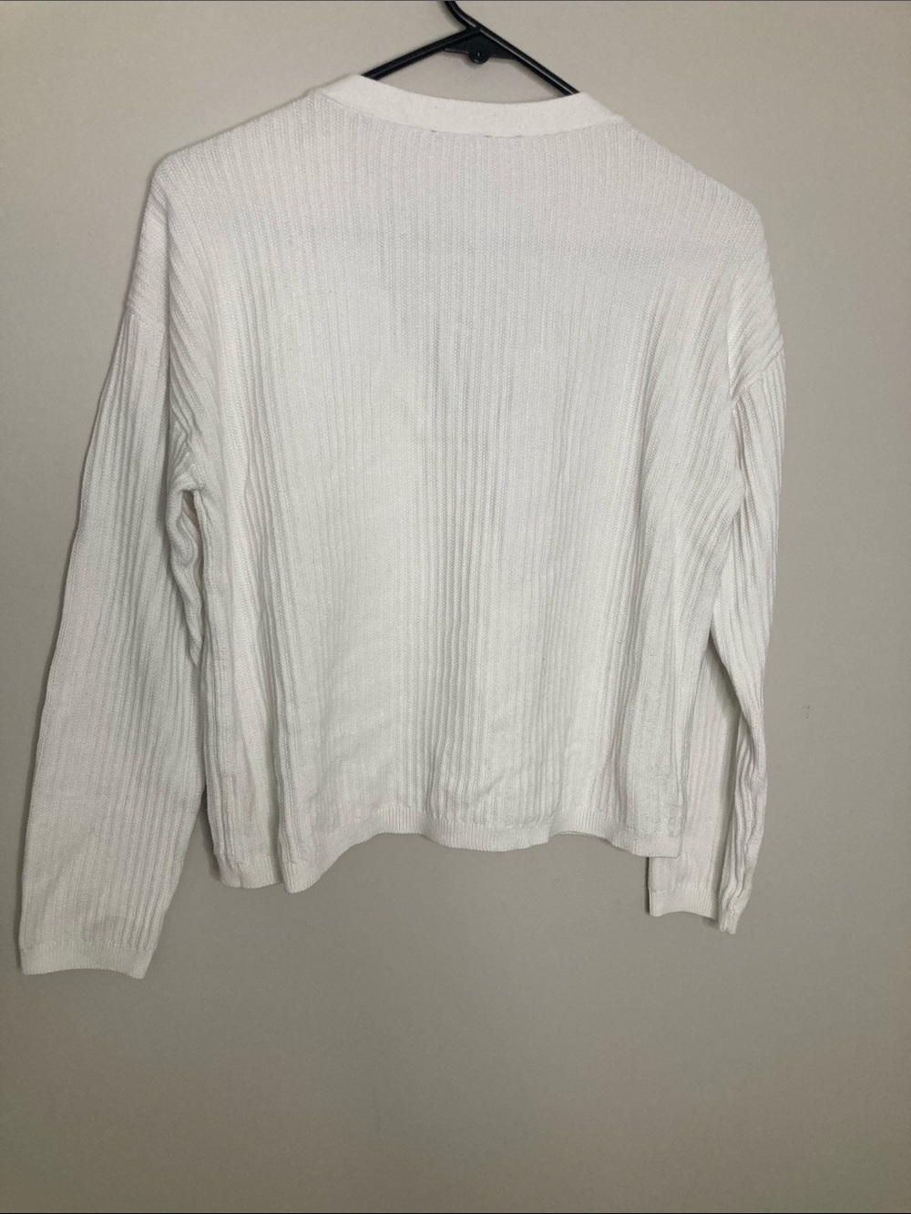 Talbots Cream Ribbed V-Neck Button Front Cardigan M - Picture 9 of 9